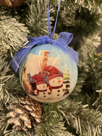 Шар-декор новогодний набор в коробке (14 шт)  Merry Christmas Snowman